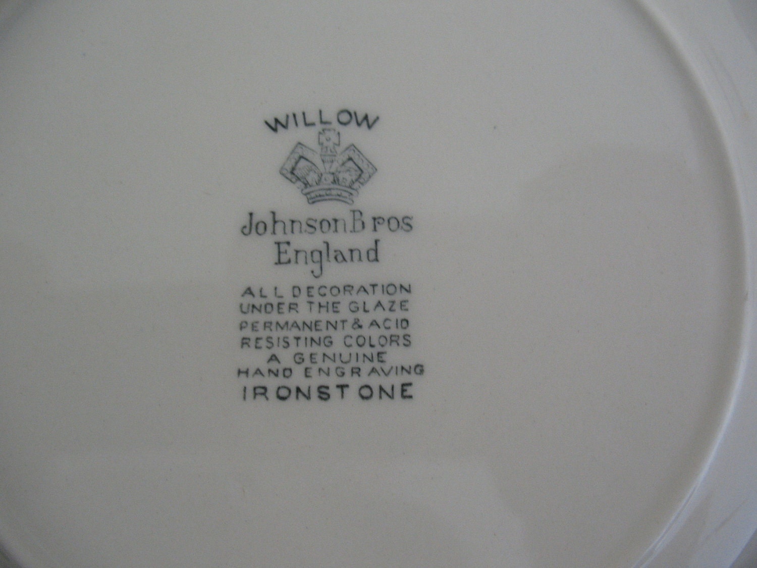 SALE blue plate - willow johnson bros england - SALE was 15.00
