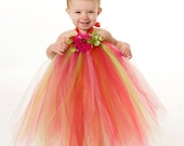 Tutu Dress - Holiday or Christmas Outfit - Red, Pink & Green - Jubilant Jewel - 5-6 Youth Girl Il_170x135