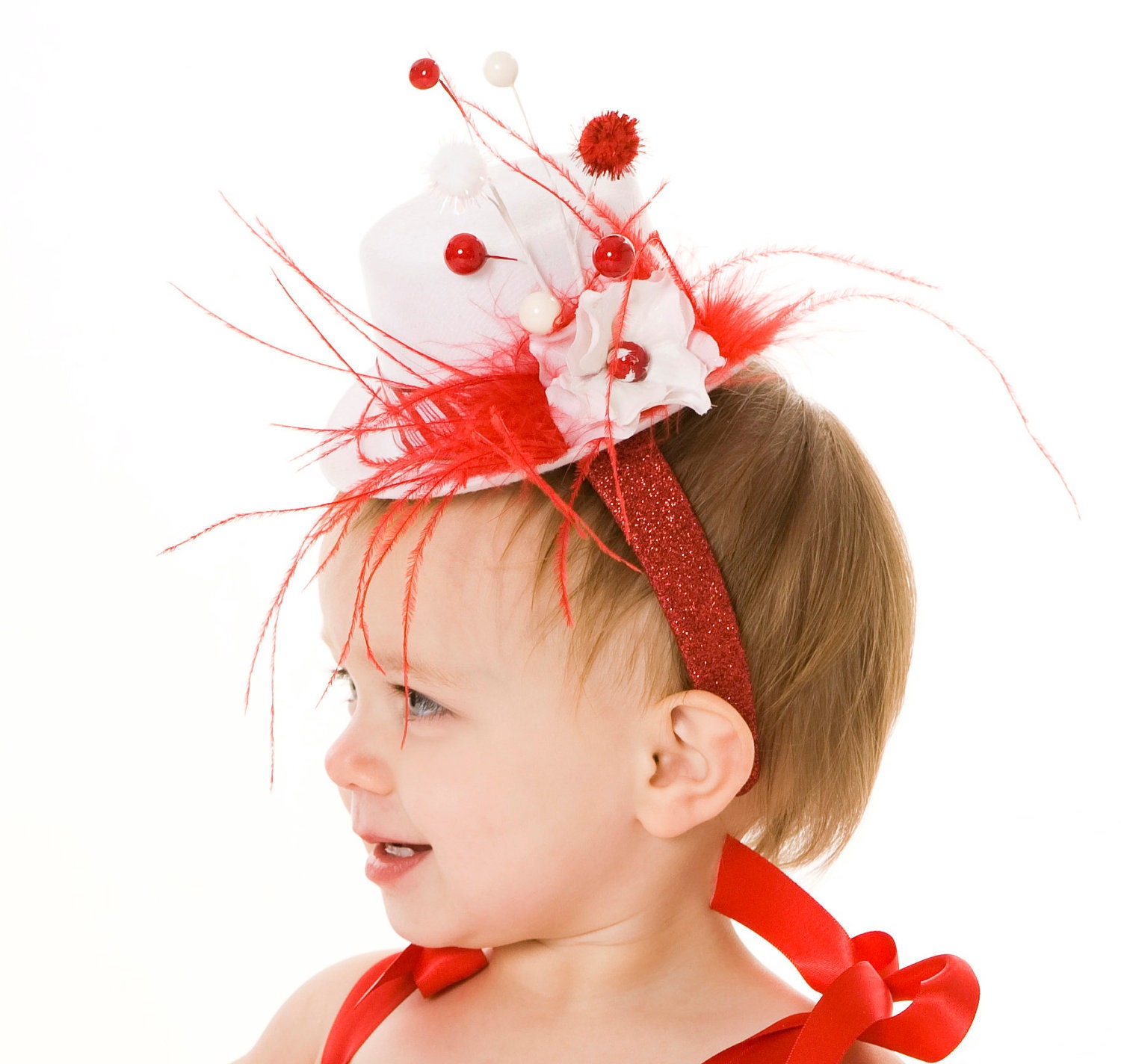 Peppermint Swirl Mini Top Hat Headband : Fits toddler to adult Il_170x135