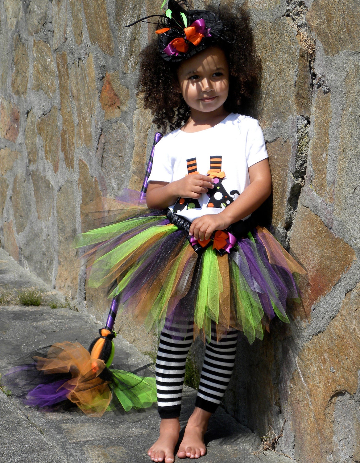 Tutu Skirt - Witch Halloween Costume - Spunky Spellbinder - 12 Month to 2 Toddler Girl Il_570xn