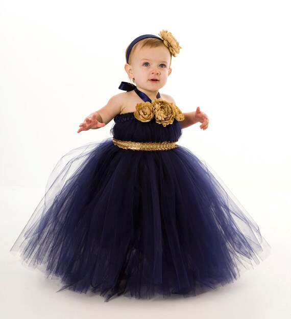 Flower Girl Tutu Dress - Navy Blue - Sassy Sapphire - 3-4 Toddler Girl Il_570xn