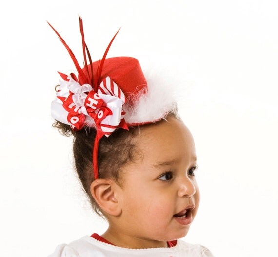 Christmas Crush Mini Top Hat Headband - Holiday - Red & White: Fits Toddler to Adult - Cutie Patootie Designz Il_570xn