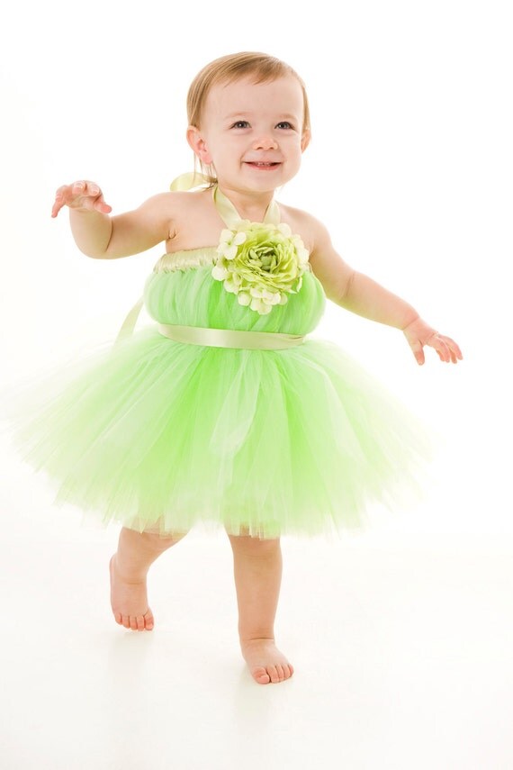Flower Girl Tutu Dress - Mint Green- Key Lime Cutie - 12 Month to 2 Toddler Girl Il_570xn