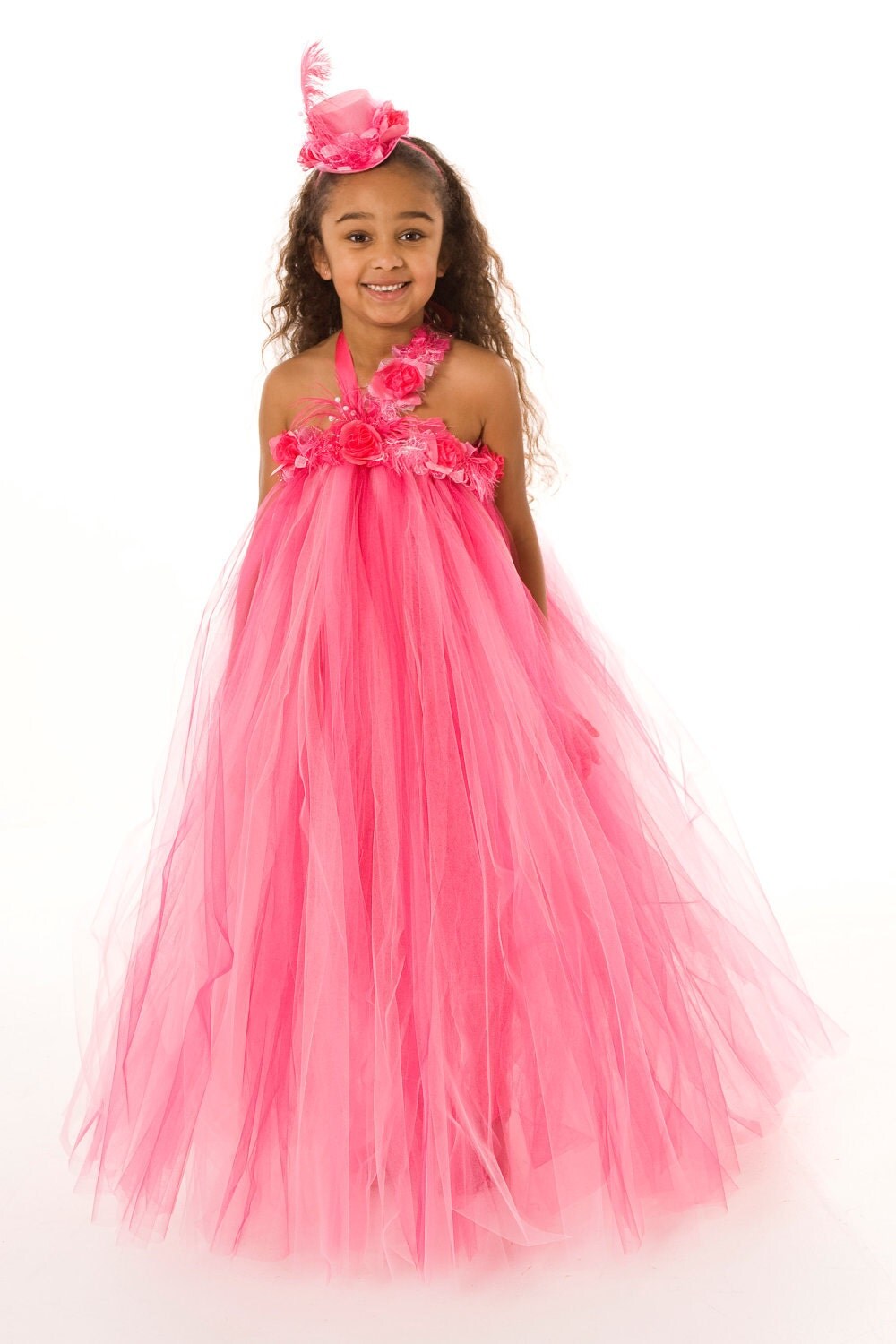 Flower Girl Tutu Dress - Pink Pizzazz - 3-4 Toddler Girl Il_570xn