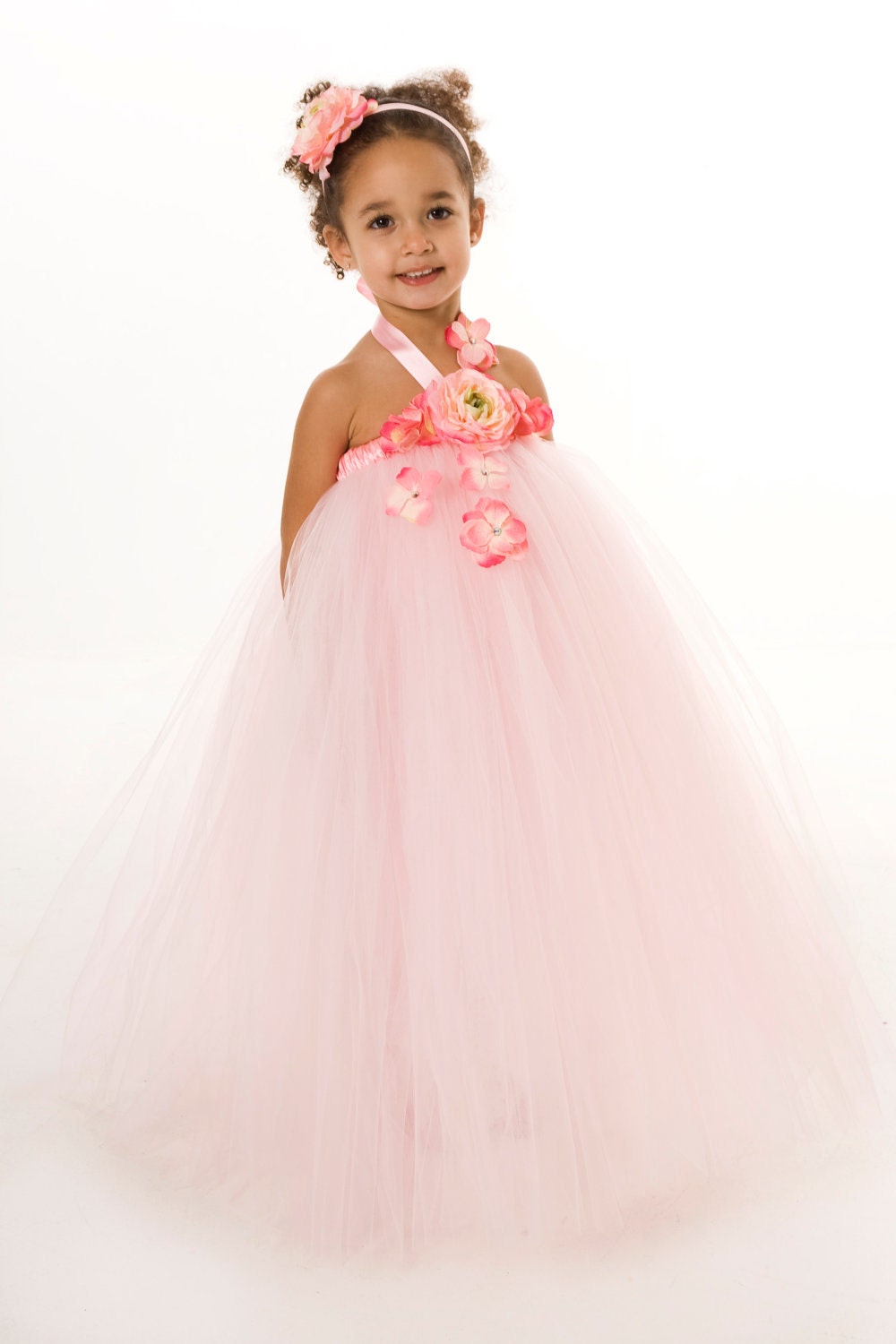 Flower Girl Tutu Dress - Pink - Cotton Candy Cutie - 7-8 Youth Girl Il_570xn
