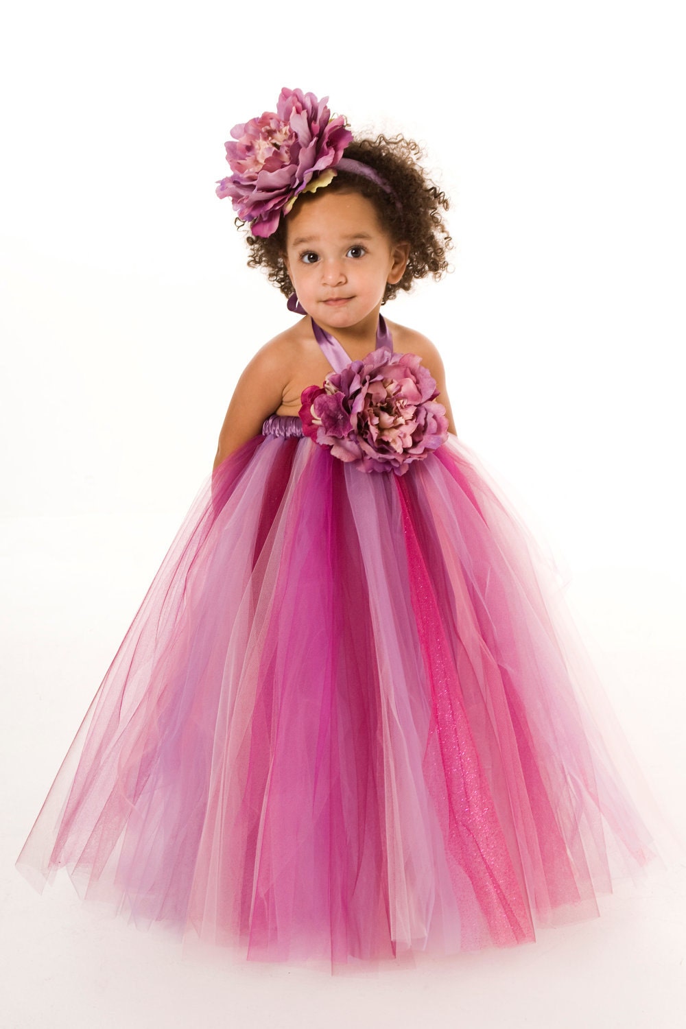 Flower Girl Tutu Dress - Purple - Sugar Berry - 12 Month to 2 Toddler Girl