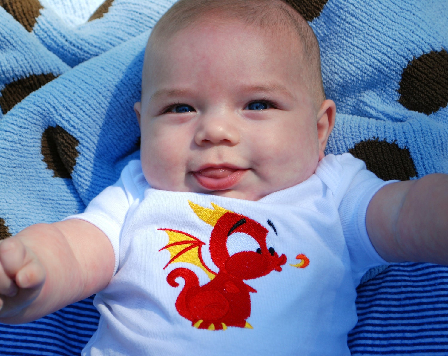 Little Dragon onesie, bodysuit - embroidered Year of the Dragon