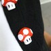 MARIO Inspired Cute Cardigan with Hand-made Applique and Hand-Made Mushroom Buttons
