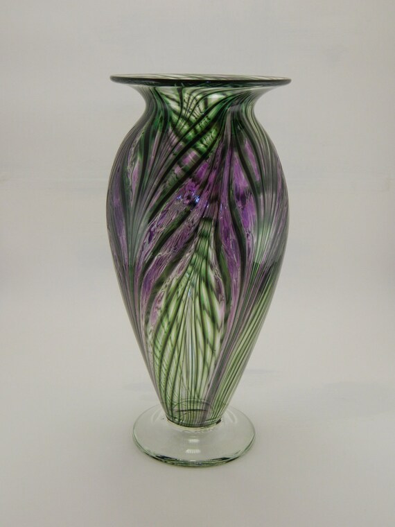 Blown Art Glass Vase Hyacinth Purple by ParadiseArtGlass on Etsy