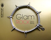 Silver glam rock bracelet. Spiked jewelry. Bold modern edgy silver spiked bracelet by Karman Jewelry.