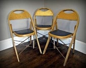 Vintage Stakmore Folding Chairs - Navy