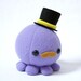 Moustache Octopus Plush w/ Top Hat - Choose Colors
