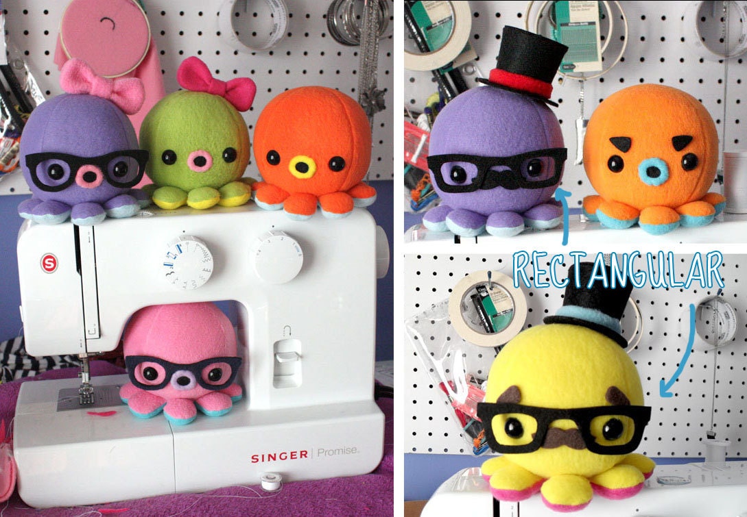 Custom Octopus Plush Toy - Choose colors and Accessories