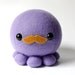 Purple Octopus Plush with Moustache