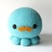 Blue Octopus Plush with Moustache