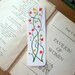 Handmade Bookmark Original Watercolor Hearts and Vines
