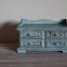 Painted Distressed Duck Egg Blue Vintage Jewelry Box