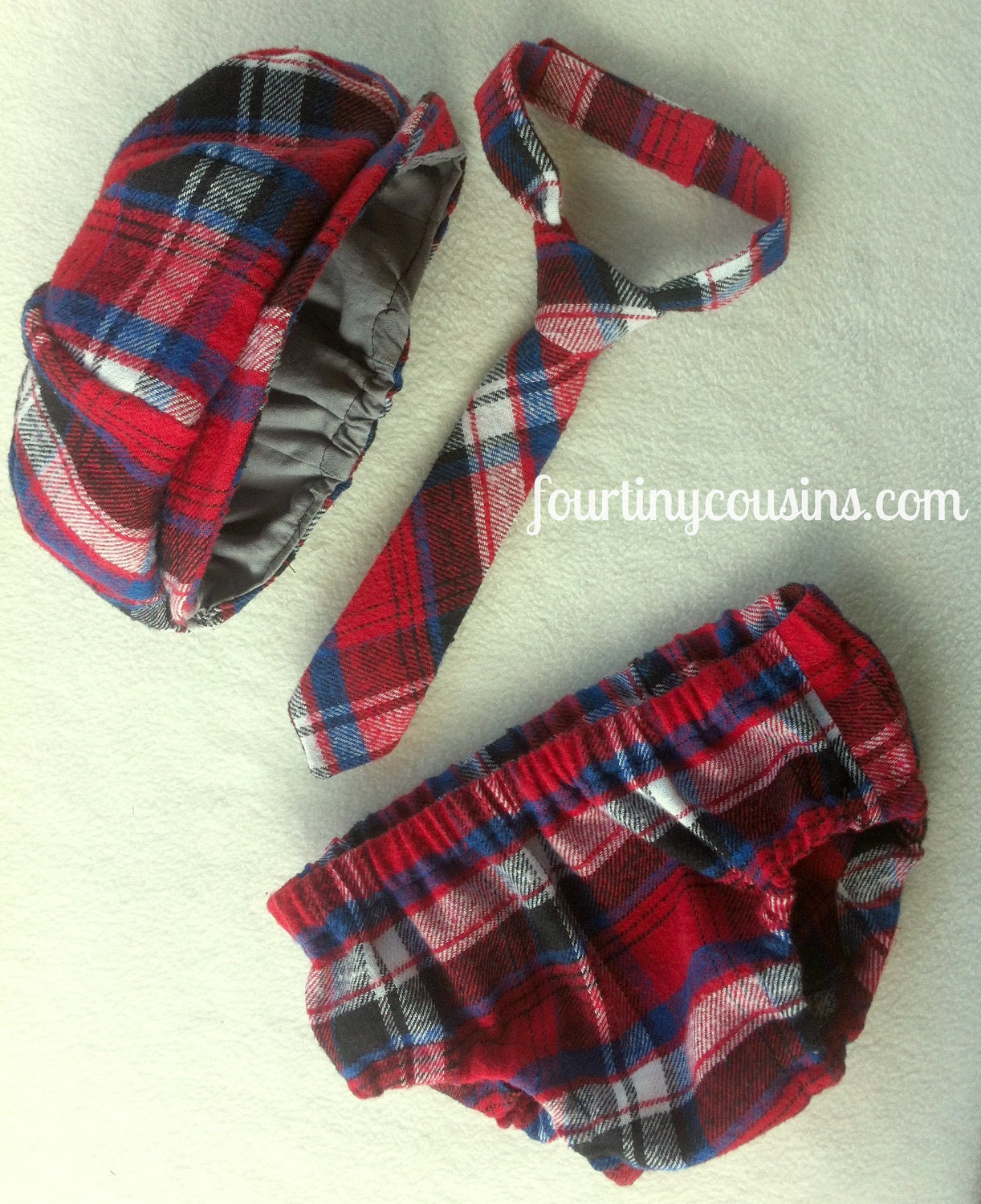 Newsboy Set - red plaid - plaid photo prop - cake smash - fourth of july - baby boy photo prop - newborn boy prop - boy photo outfit