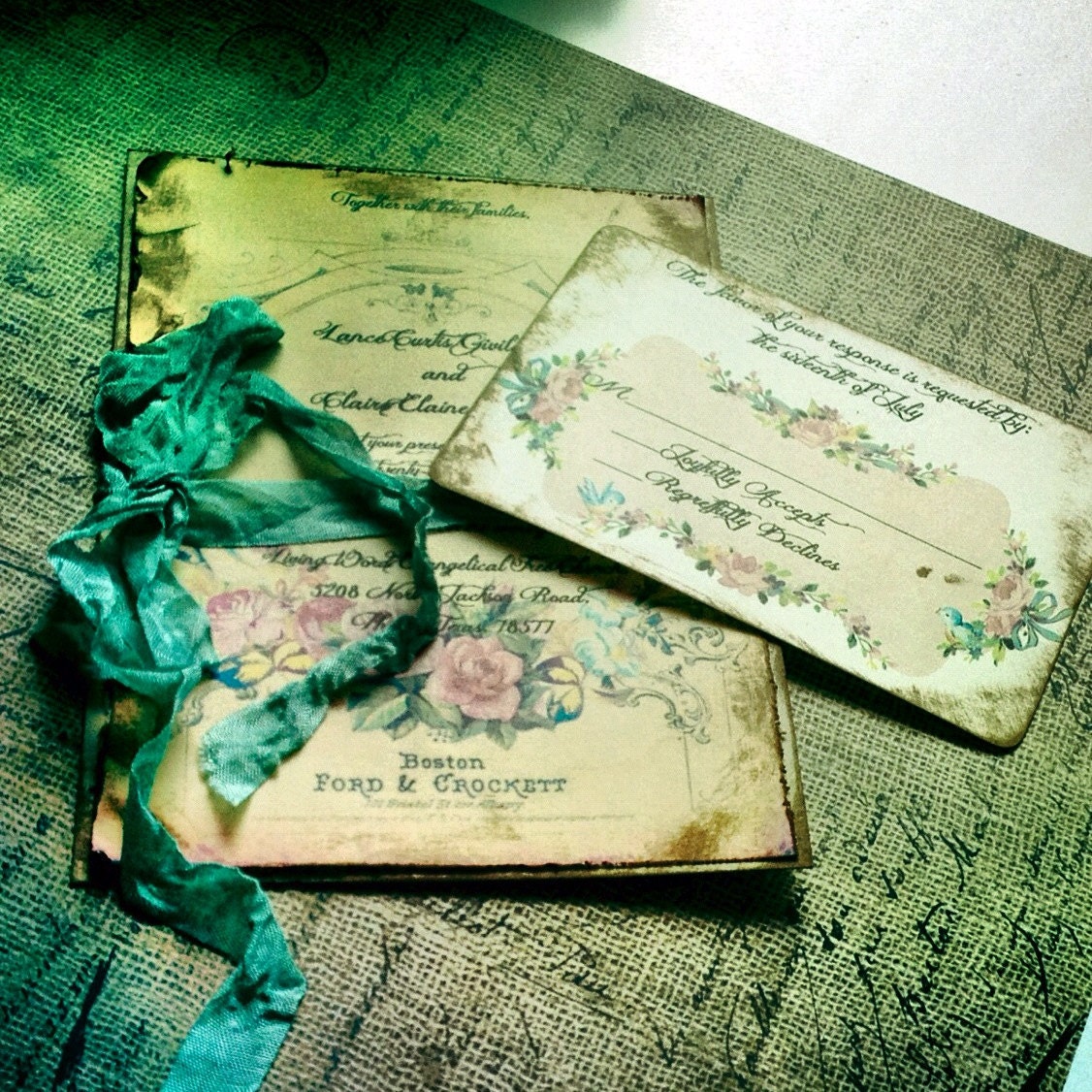 Wedding Invitation Marie Antoinette Wedding Vintage French Wedding Tiffany Blue