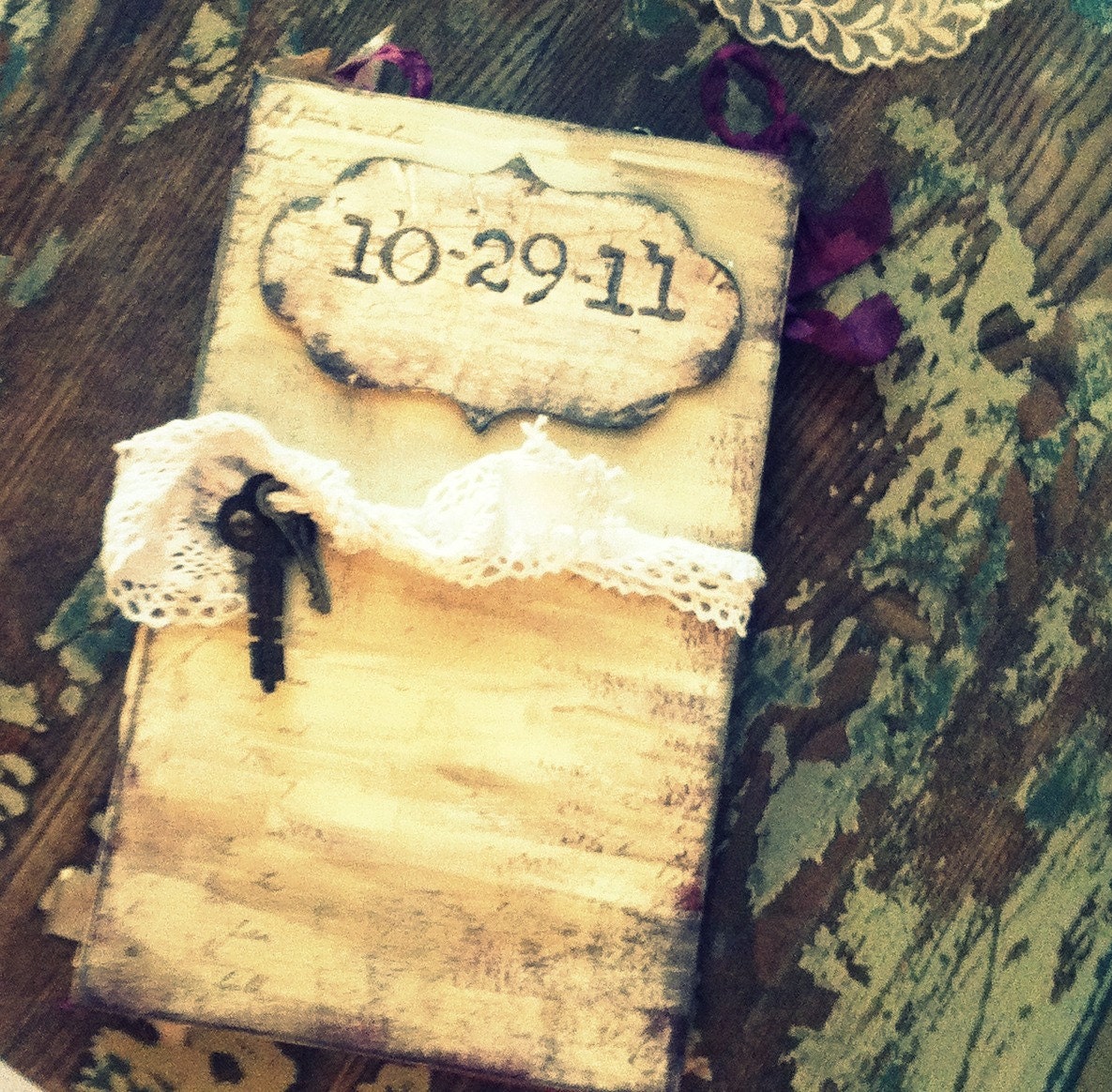 Wedding Guest Book CUSTOM Country Chic Shabby chic