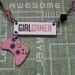 Pink GIRL GAMER Logo and Xbox 360 Controller Bead and Chain Charm Necklace