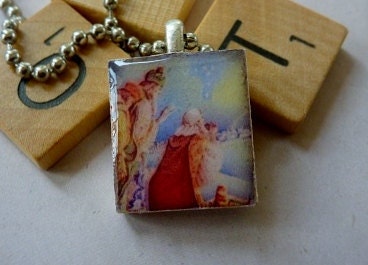 Scrabble Tile Pendant-Three Wise Men-(H34)  Buy 3 Get 1 Free on all Scrabble Tile Pendants