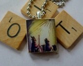 Scrabble Tile Pendant-Three Wise Men-(H79)  Buy 3 Get 1 Free on all Scrabble Tile Pendants