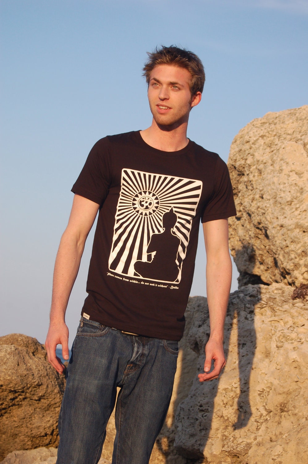 Men's Organic Tshirt, Size Small, Screenprinted, Eco Friendly, Handmade by UniverSoulWear, Ready to Ship