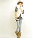 70s SHAGGY CREAM GiLET / amazing yeti vest / scalloped edge / statement piece / rare
