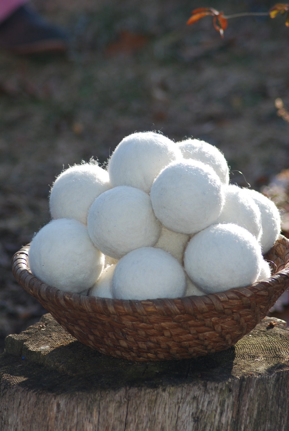 3 Snow White Dryer Balls 100% Natural Wool Eco Friendly Cleaning