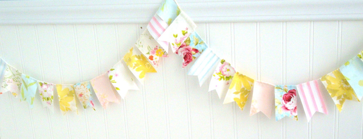 Vintage Fabric Garland Bunting- A String of Lovely- Made to Order