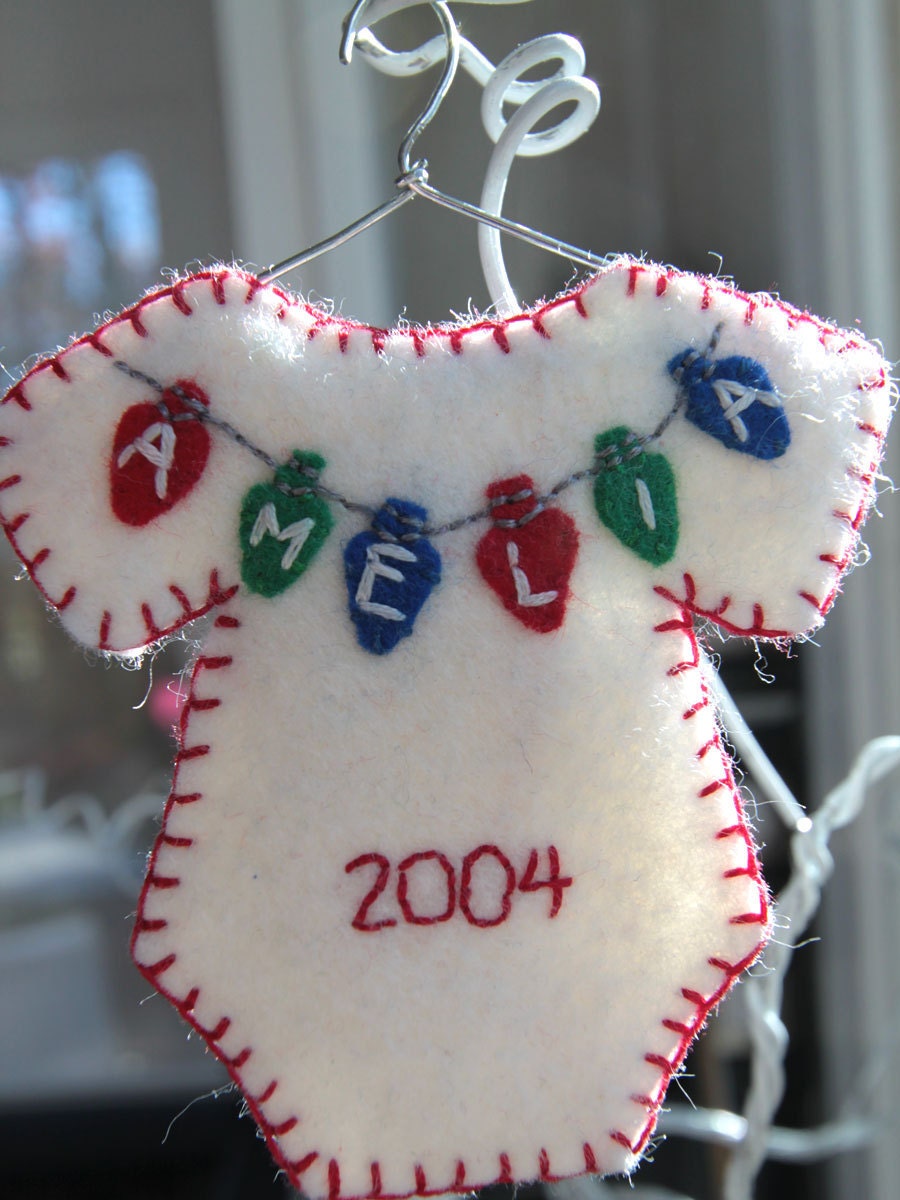 Personalized onesie ornament - Made to order
