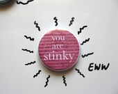 Pink Fabric Cute Magnet Silly and Rude