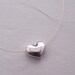 Puffed Heart Necklace in Pure Silver