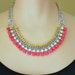 painted neon rhinestone necklace Candy Pink
