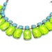 neon jewelry painted rhinestone necklace Candy Collar yellow baby blue