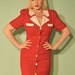 Vintage 1940s WWll Style Suit Dress - Military Pinup - Rockabilly -