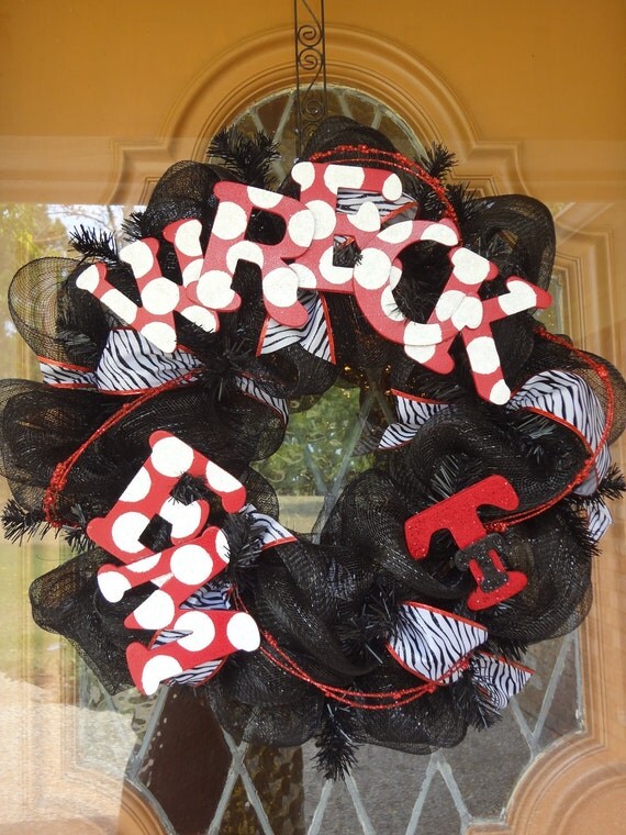 SALE-10% OFF Texas Tech Black Deco Mesh Wreath