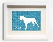 Modern Silhouette Boxer Breed Dog Print Design
