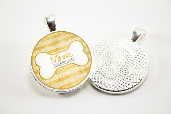 Orange Seamless Stripes Unique Pet Tag