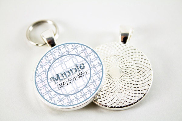 Pet ID Tag with Vintage Pattern Design