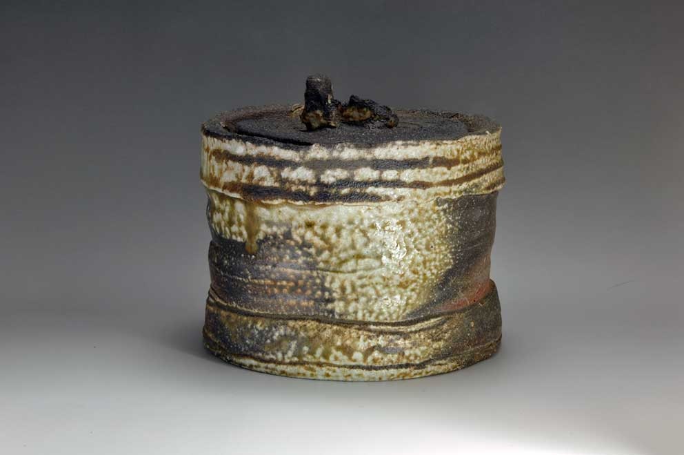 Shigaraki, anagama, ten-day anagama wood firing, with natural ash deposits water jar. mizu-23