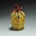 Shigaraki, anagama, ten-day anagama wood firing, with natural ash deposits tea caddy with ivory lid and clothes. chaire-32