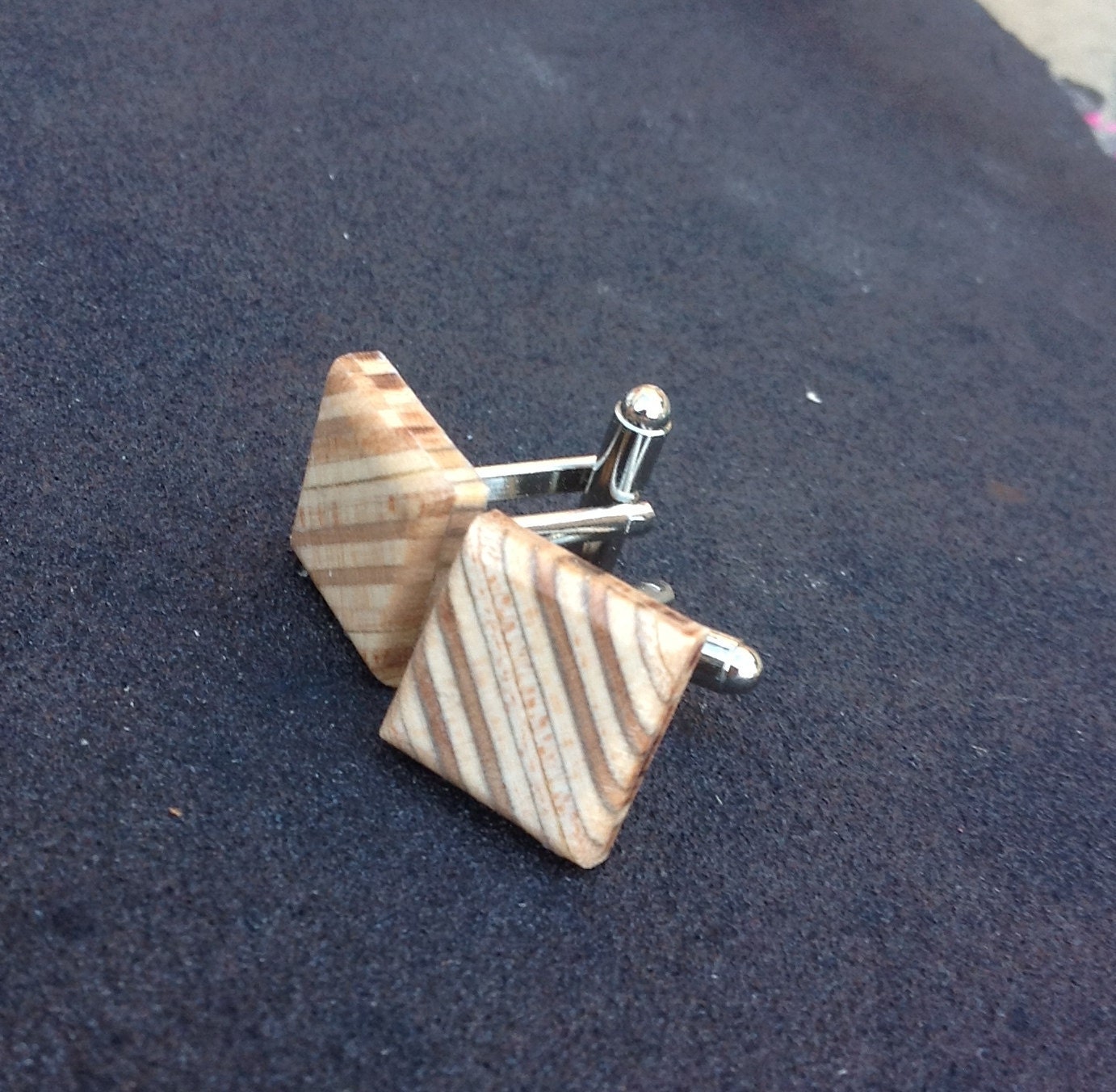 Recycled Skateboards - Maple Cuff Links