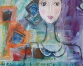 Mixed media ooak acrylic print age is just a number