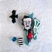 Edgar Allan Poe - polymer clay brooch