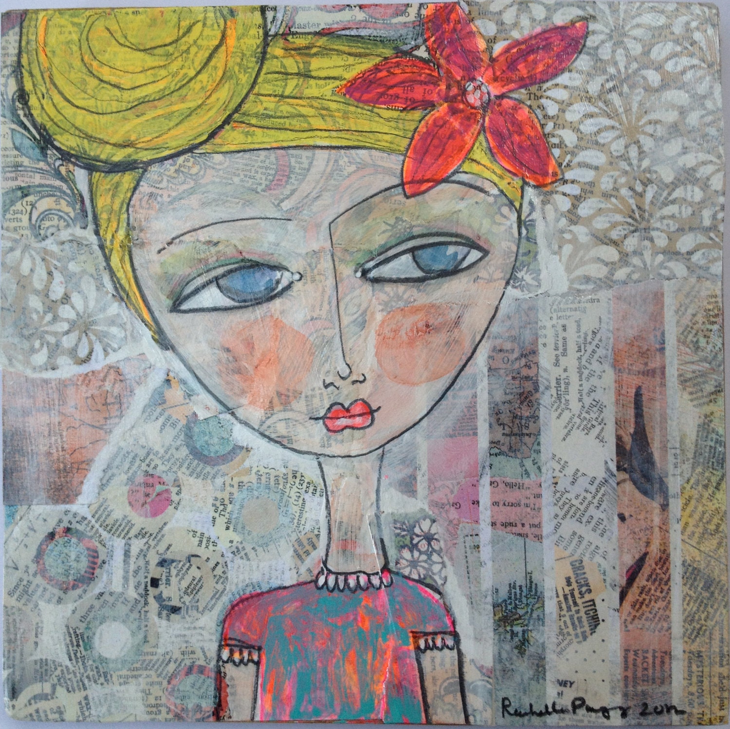 Original Mixed Media Art by Rachelle Panagarry