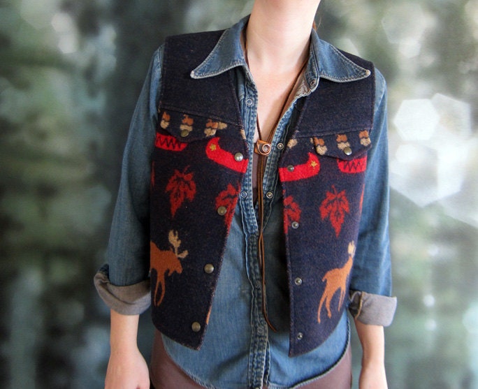 PENDLETON Vest Moose Canoe Lodge size medium