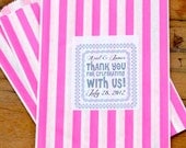NEW COLOR Personalized Candy Stripe Bags // Wedding Favors // Valentine Party Bags // English Seaside