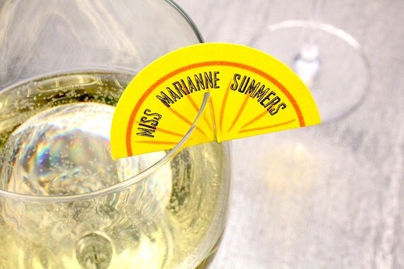 LEMON WEDGE Wedding Name Cards // Escort Cards // Tags